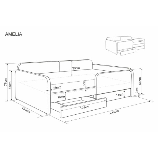 Тапицирано легло Амелия/ Amelia Raven 120/200 бежово