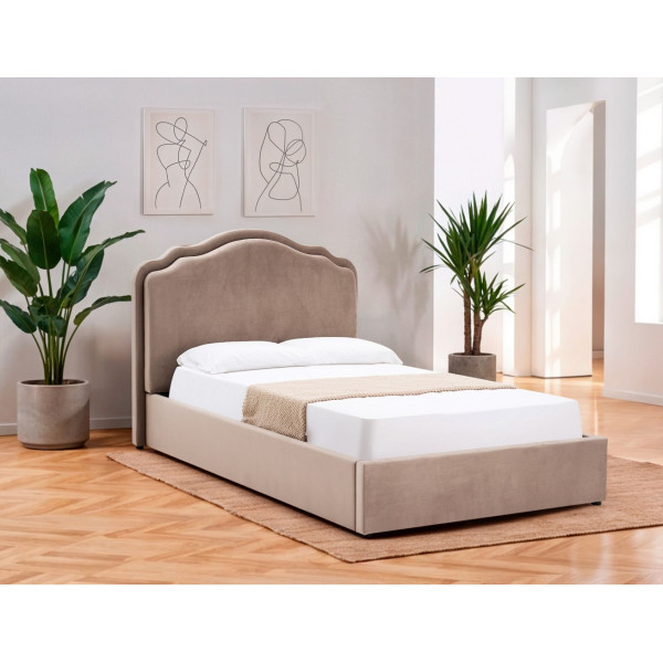 Тапицирано легло Флоренция/ Florencja Velvet 140/200 тъмнобежово