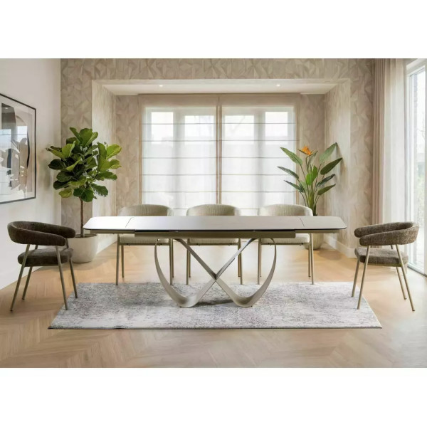 Разтегателна трапезна маса Инфинити/Infinity Ceramic Travertine бежов 160(240)X95