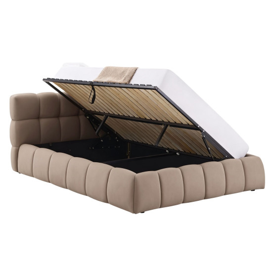 Тапицирано легло Парма/ Parma Velvet 140/200 тъмнобежово