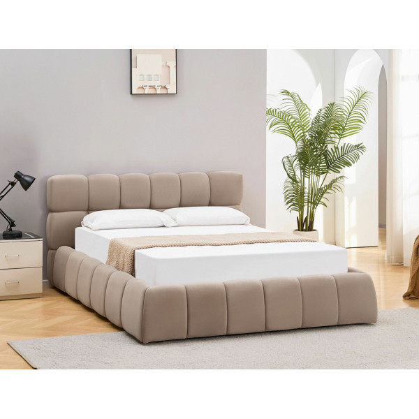 Тапицирано легло Парма / Parma Velvet 160/200 тъмнобежово