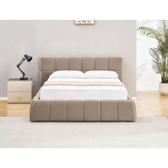 Тапицирано легло Парма / Parma Velvet 160/200 тъмнобежово
