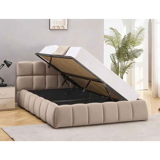 Тапицирано легло Парма / Parma Velvet 160/200 тъмнобежово