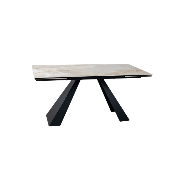 Разтегателна трапезна маса Салвадор/ Salvadore Ceramic Onice Oro бежов гланц 160(240)x90 см 